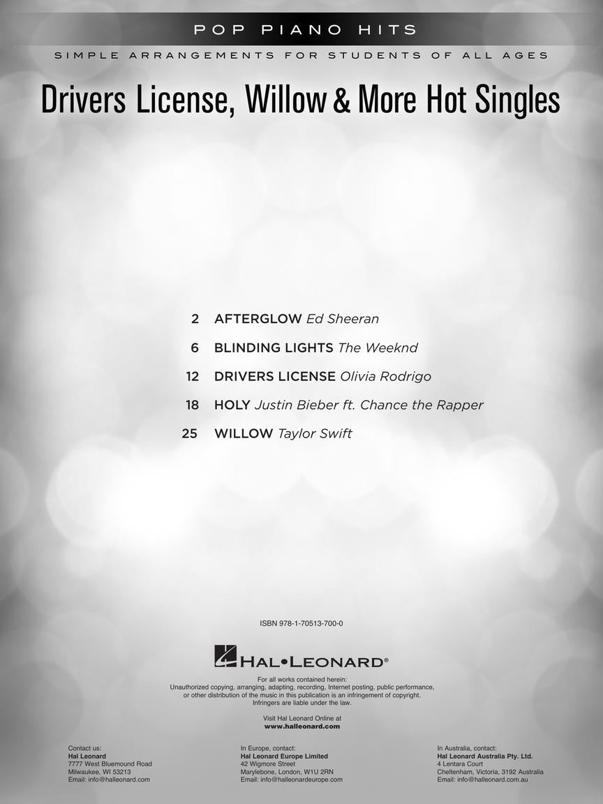 Pop Piano Hits - Drivers License, Willow & More Hot Singles Songbook