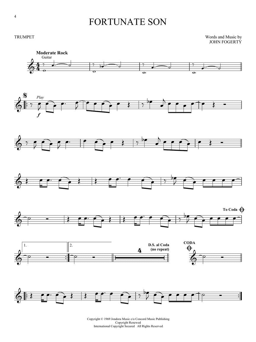 Classic Rock For Trumpet Play Along Book/Ola