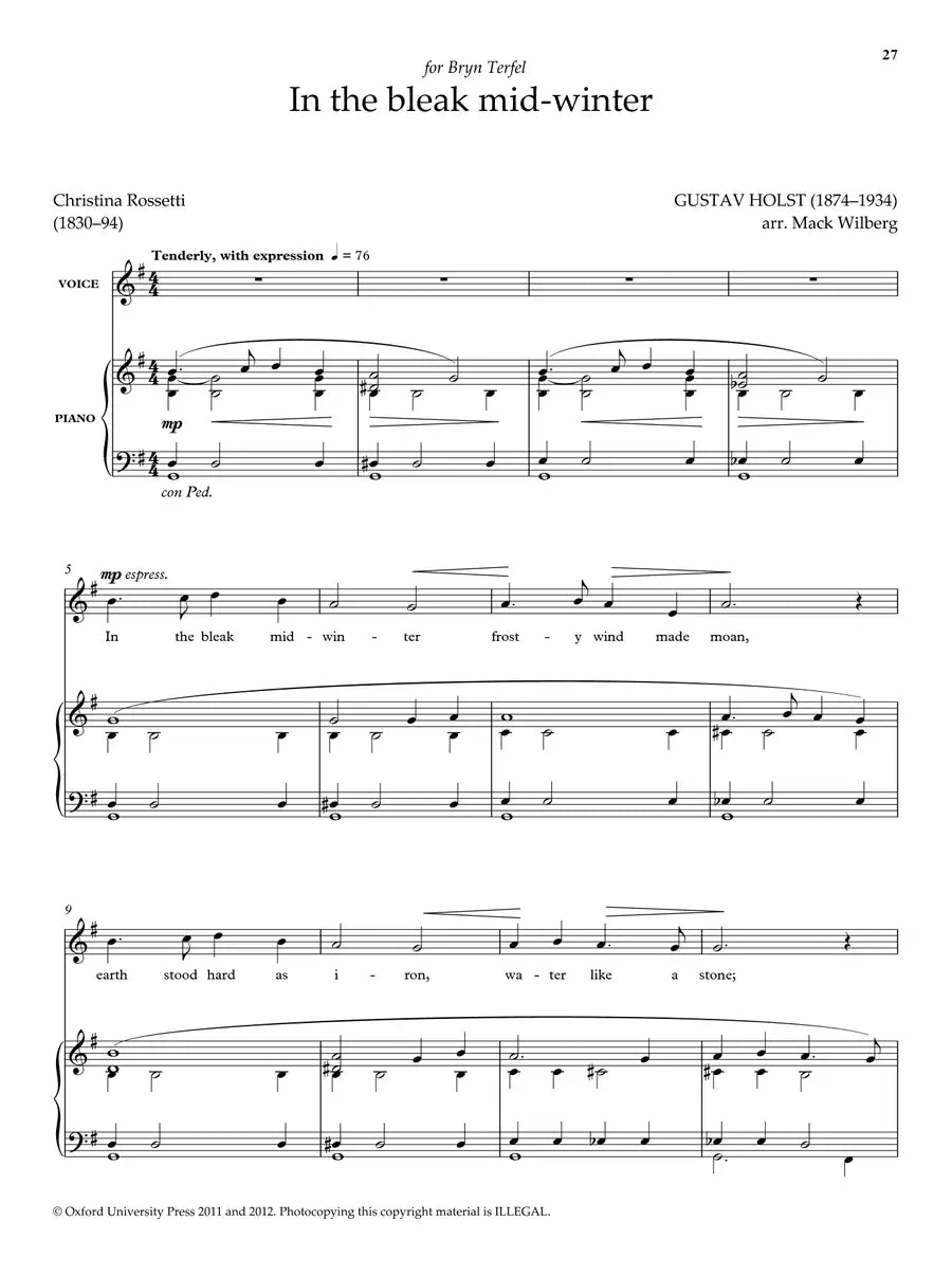 Carol Songbook - High Voice And Piano Book