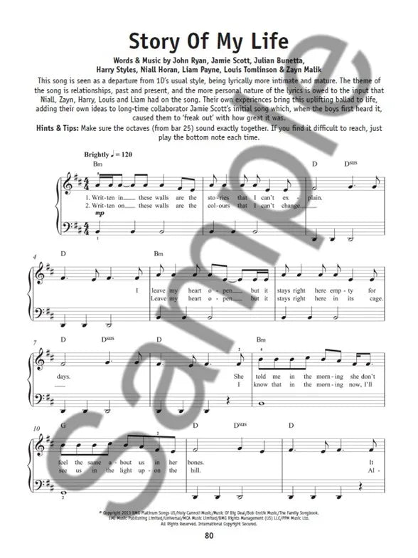 Really Easy Piano The Big One Direction Songbook