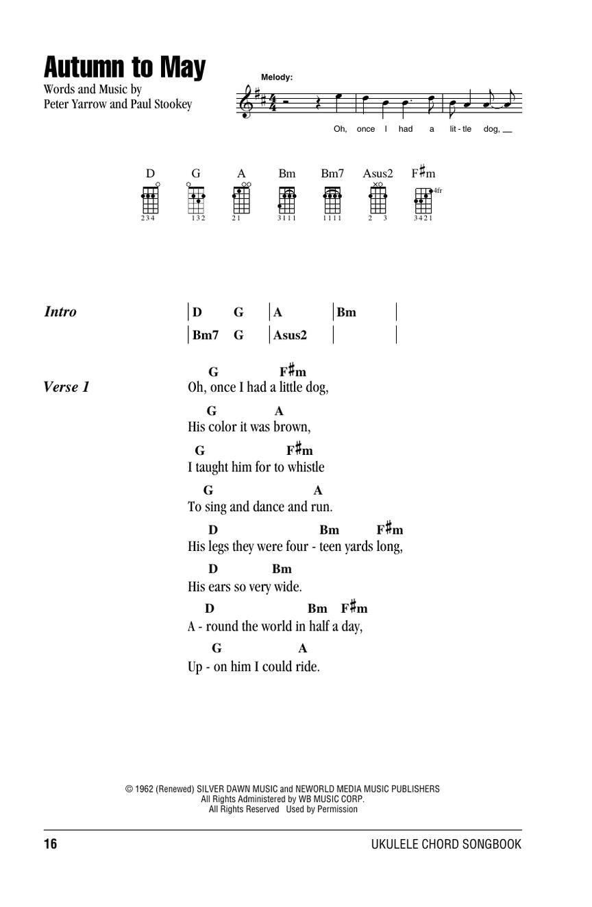 Ukulele Chord Songbook Peter Paul & Mary
