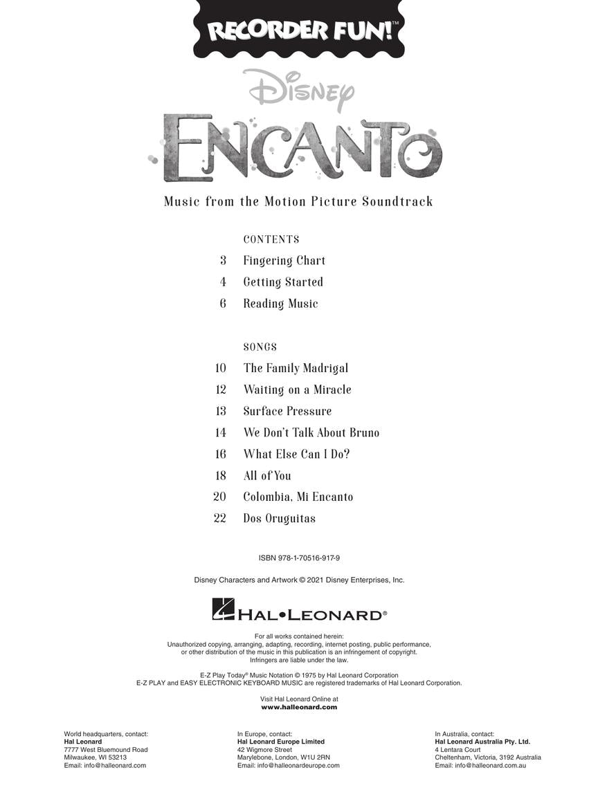 Encanto For Recorder Book