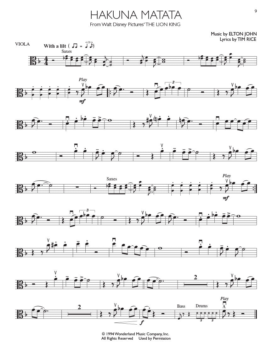 Disney Movie Hits For Viola Play Along Book/Ola