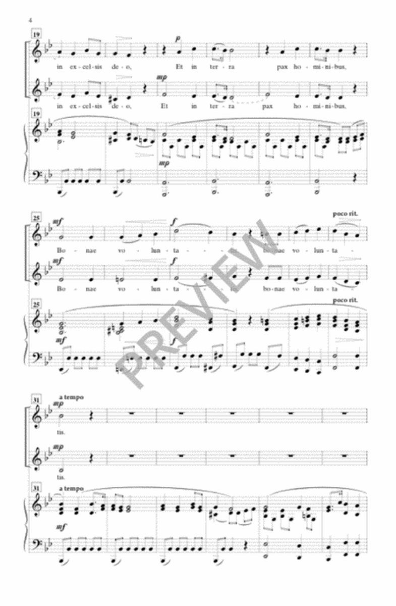 Gloria 2 Part Vocal Choral Music