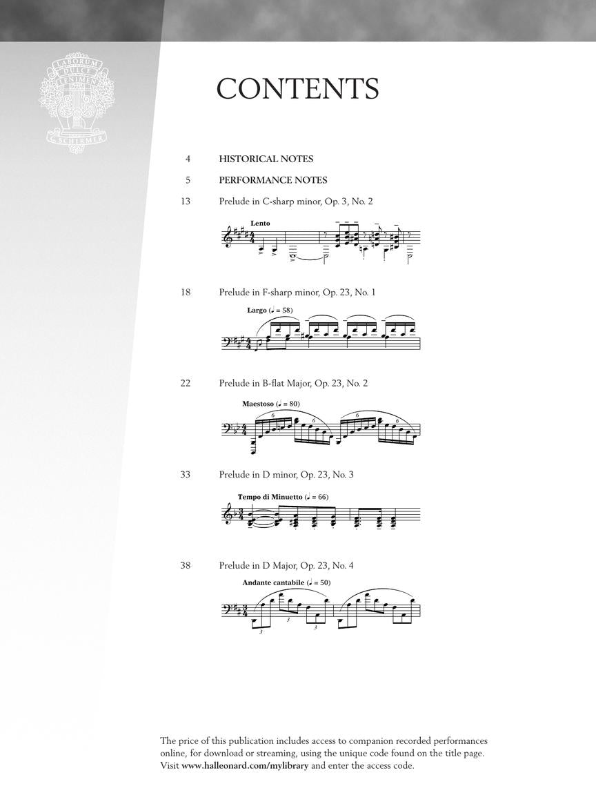 Rachmaninoff Preludes Op 3 Op 23 Bk/Ola Spe