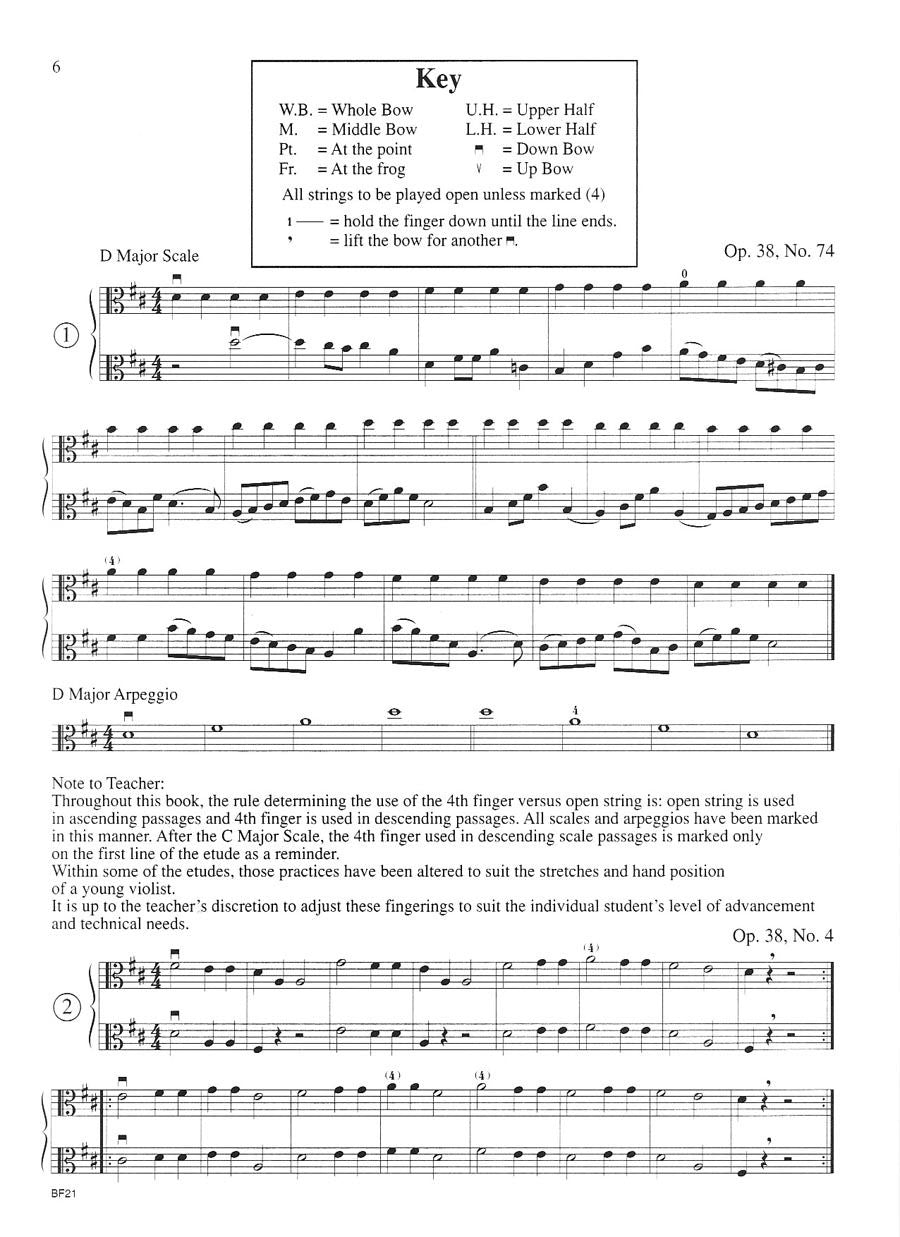 Franz Wohlfahrt - Foundation Studies for Viola - Intermediate Book