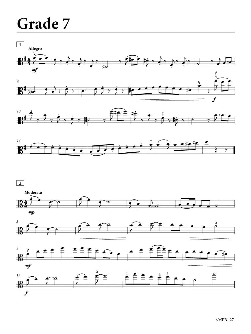 AMEB Viola Sight Reading Book (2023+)
