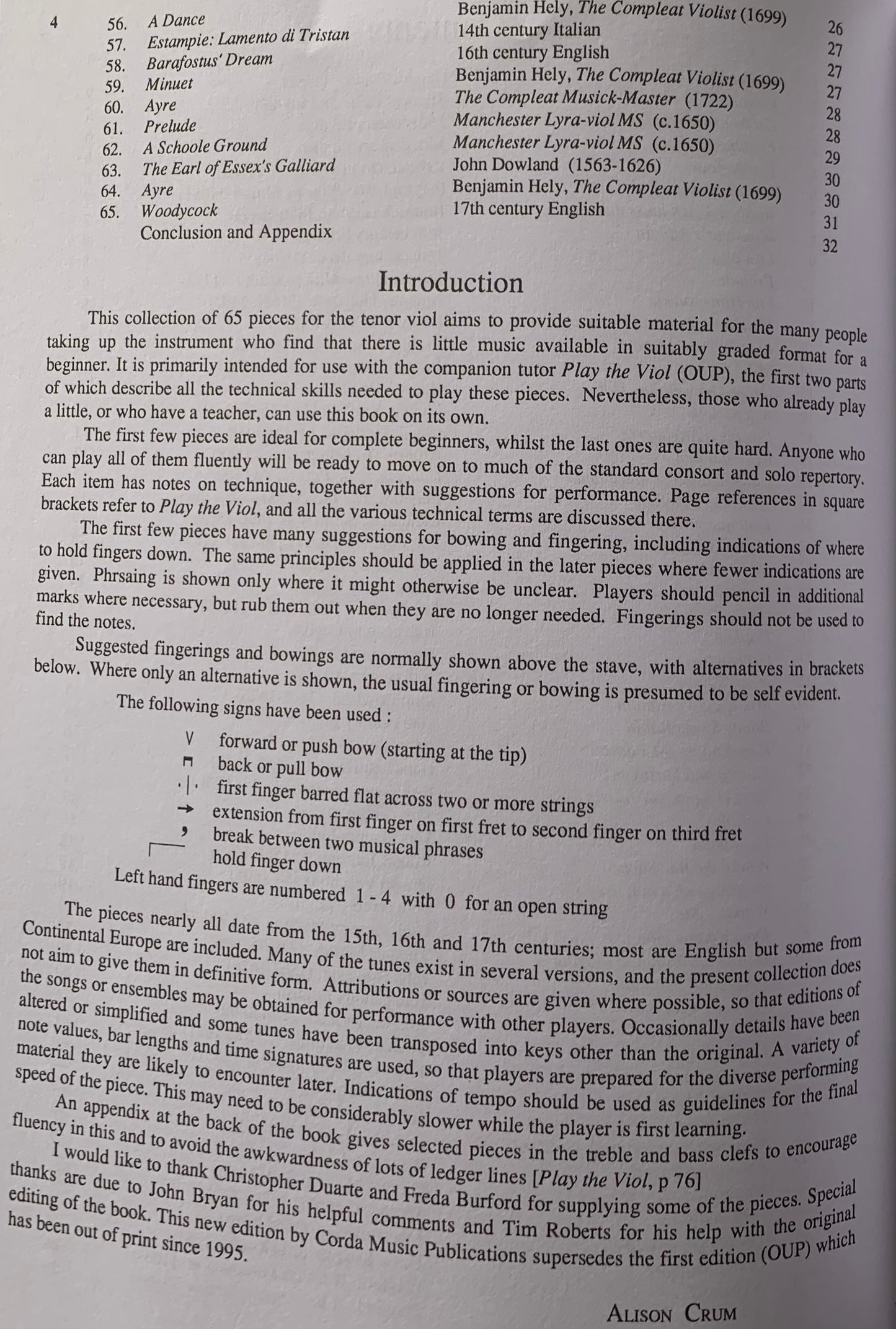 Alison Crum - First Solos for Tenor Viol Book