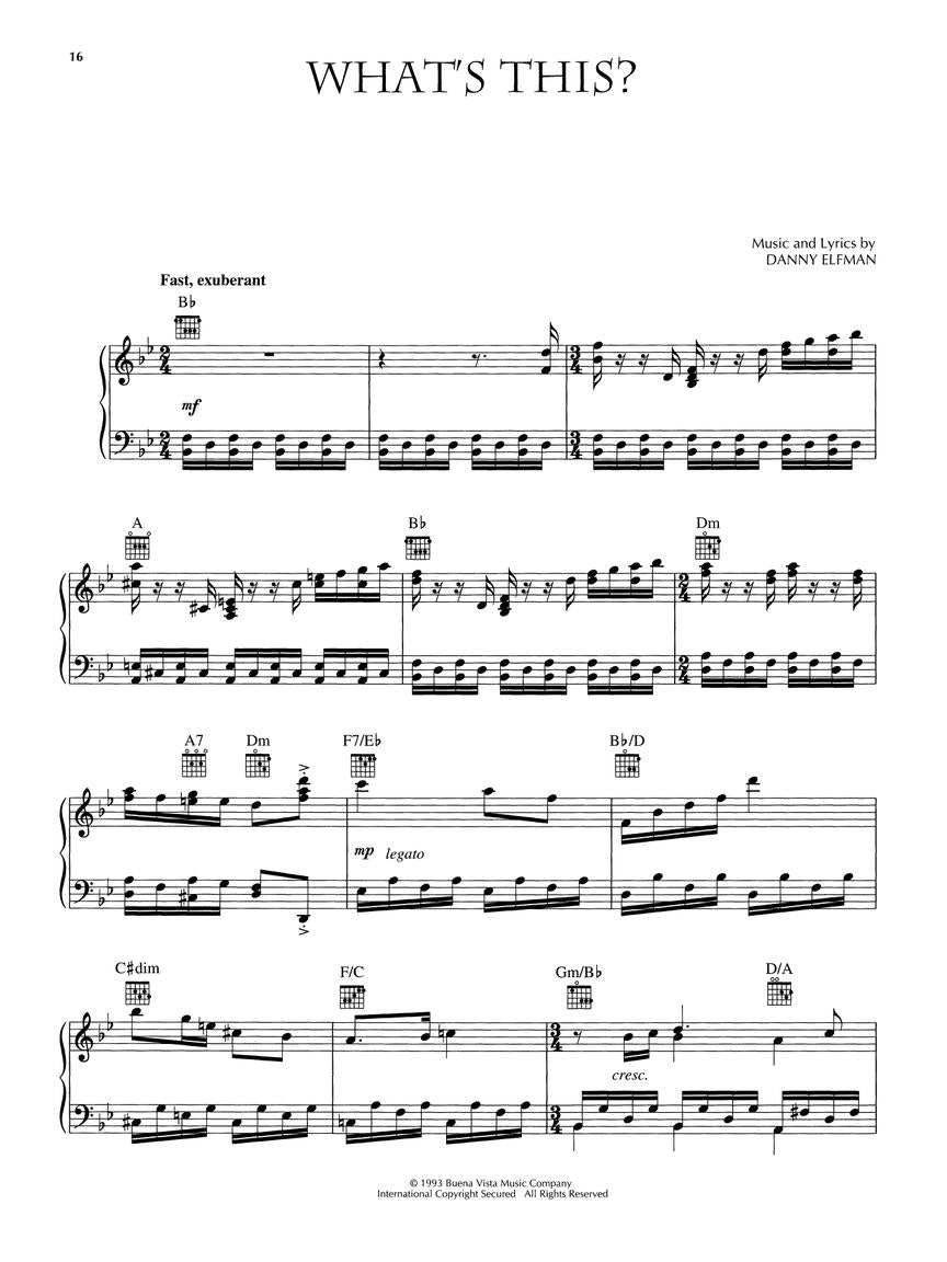 Nightmare Before Christmas - PVG Songbook