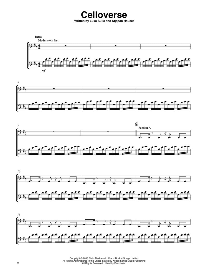 2Cellos - Sheet Music Collection Book