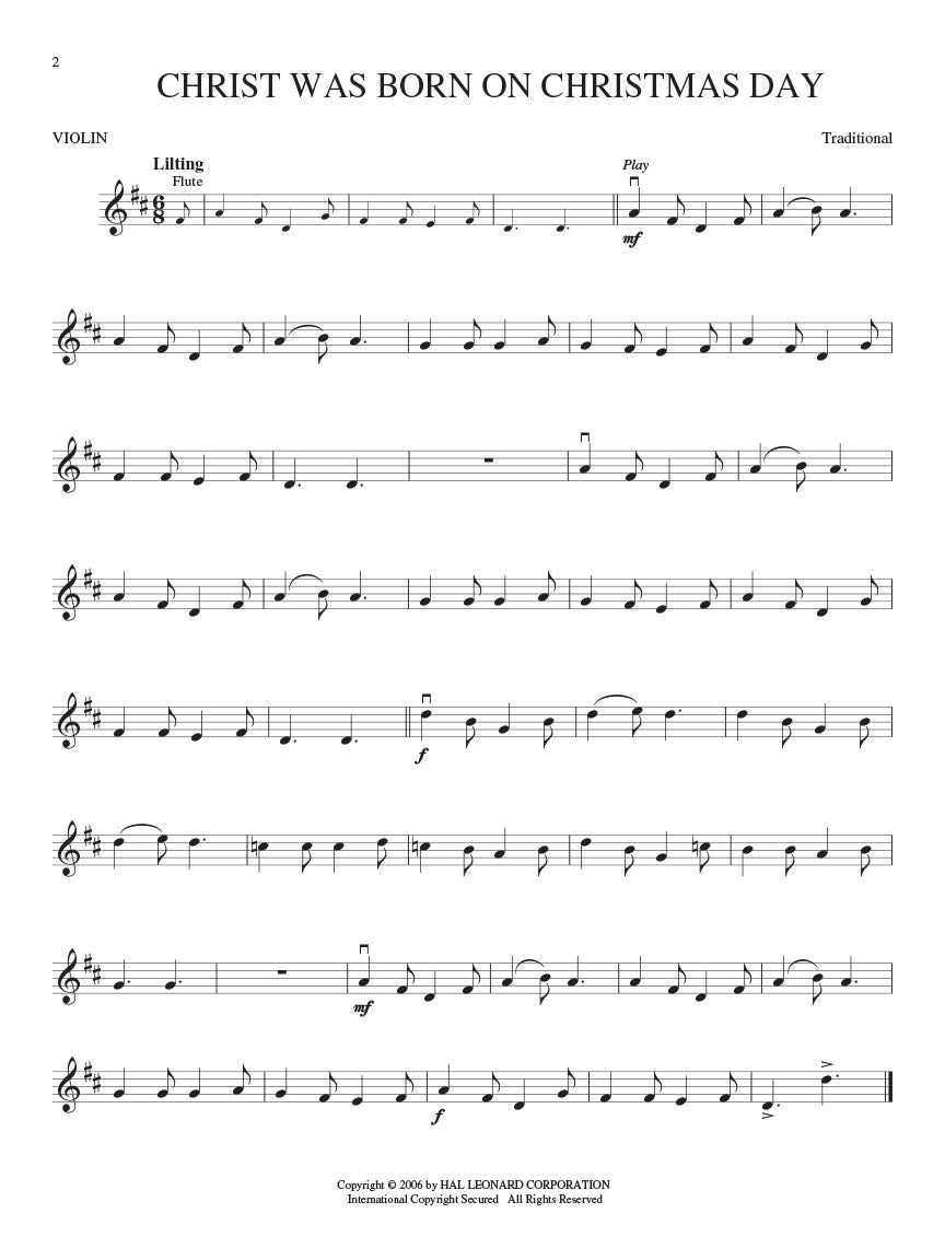 Christmas Carols For Violin Book/Ola