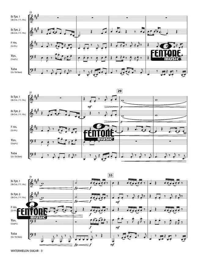 Harry Styles Watermelon Sugar - Brass Quintet Score/Parts