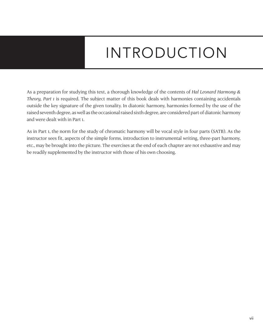 Hal Leonard Harmony & Theory Part 2 - Chromatic Book