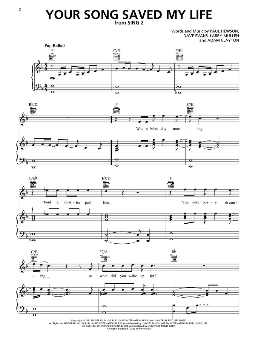 Sing 2 - Music From The Movie Soundtrack PVG Songbook