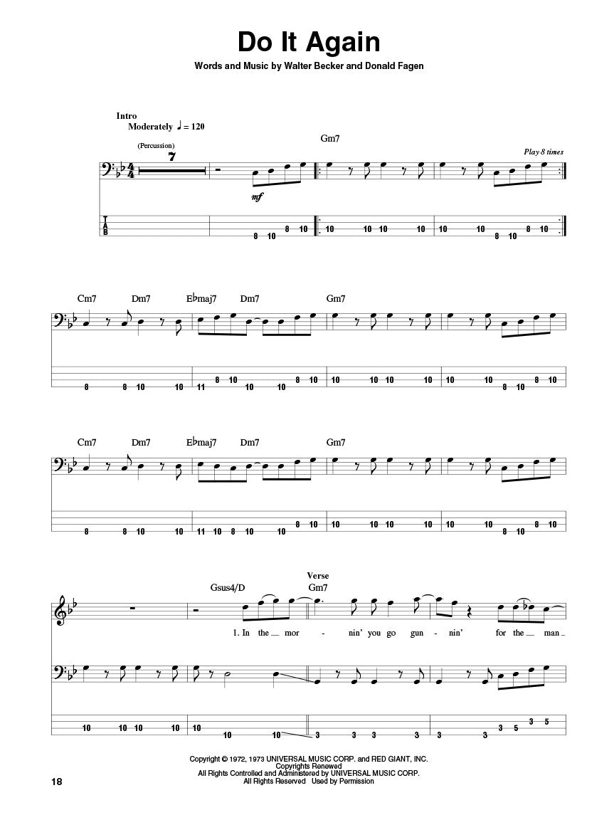 Steely Dan Bass Play Along Volume 19 Book/Ola