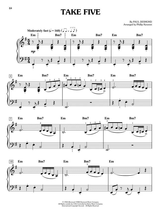 Jazz Standards - Keveren Easy Piano Book (2nd Edition)