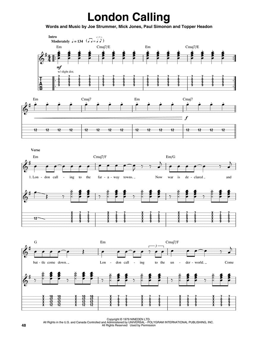 Classic Punk Guitar Play Along Volume 102 Book/Cd