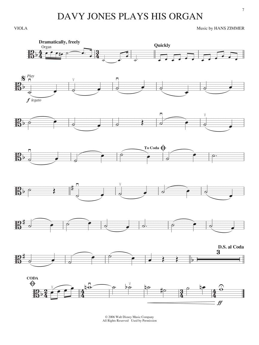 Pirates Of The Caribbean For Viola Play Along Book/Ola