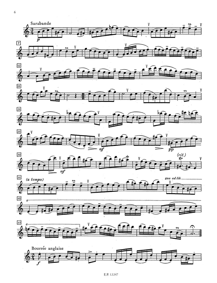 JS Bach - Partita A Minor (Sonata) BWC 1013 Flute Solo Urtext Book