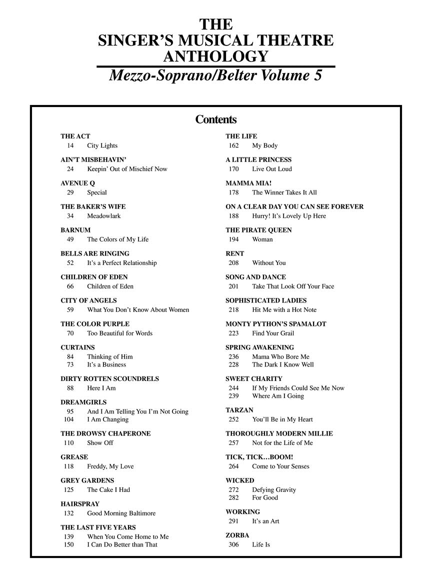 Singers Musical Theatre Anthology - Volume 5 Book (Mezzo Soprano/ Belter)