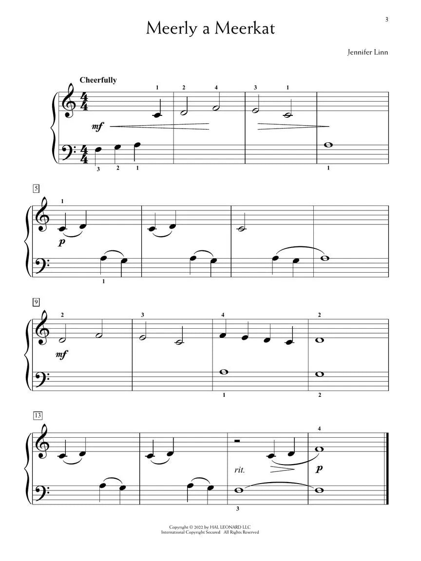 Rendezvous At The Zoo Book - 12 Easy Elementary Piano Solos In Progressive Order