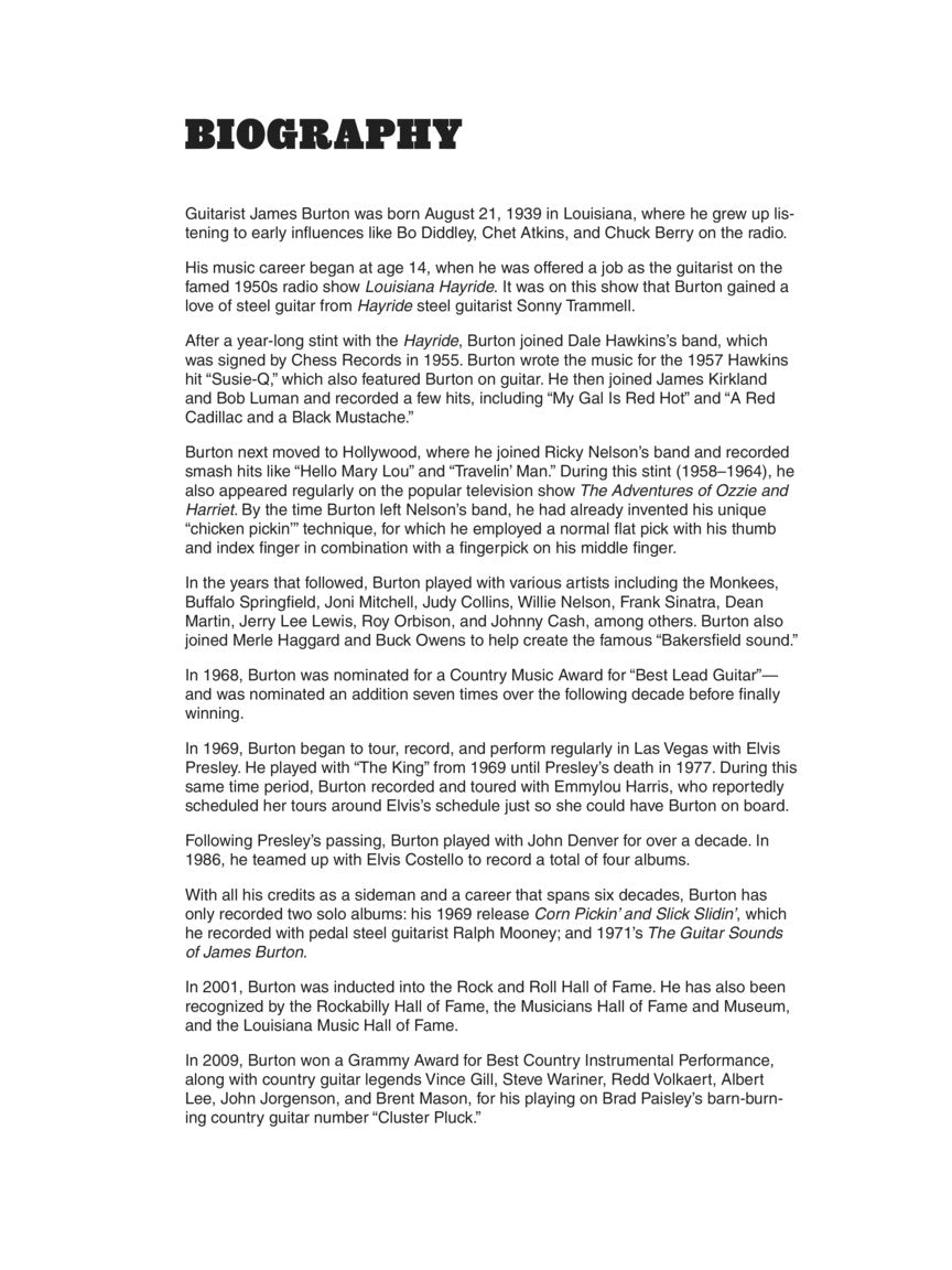 James Burton - The Legendary Guitar Book/Video (New Edition)