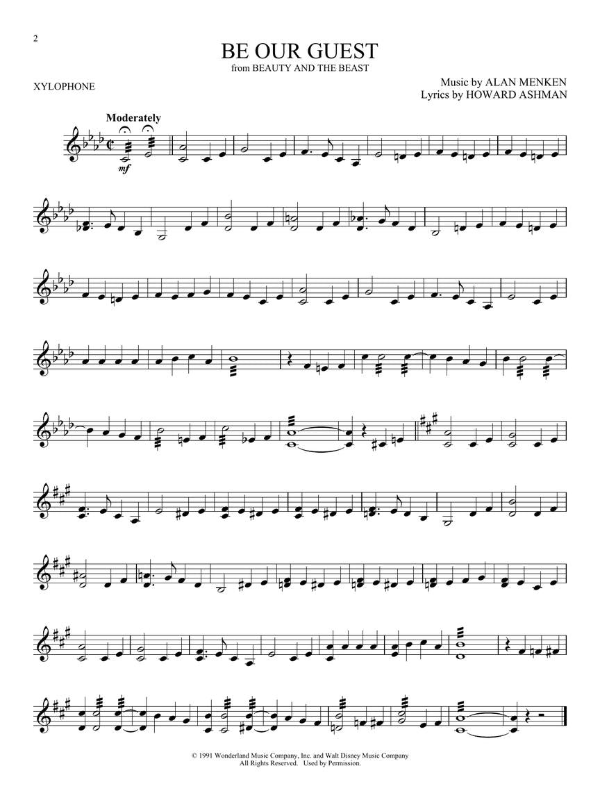 Disney Songs For Xylophone Book (25 Songs)