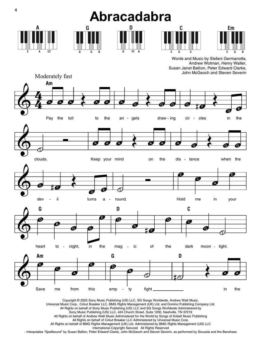 Lady Gaga Super Easy Songbook