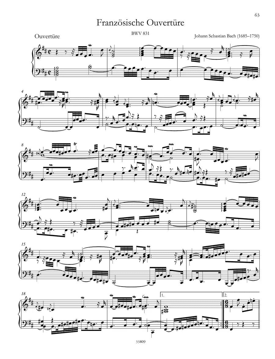 J.S Bach - French Suites BWV 812–817 and French Overture BWV 831 Piano Book
