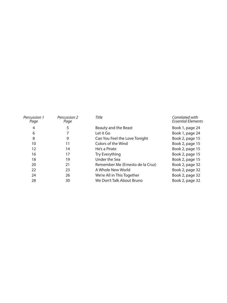 Essential Elements Disney Favorites - Percussion Book/Ola