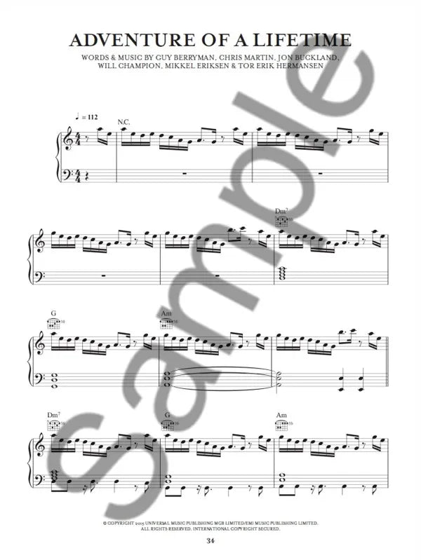 Coldplay - A Head Full Of Dreams - Piano/Vocal/Guitar Songbook