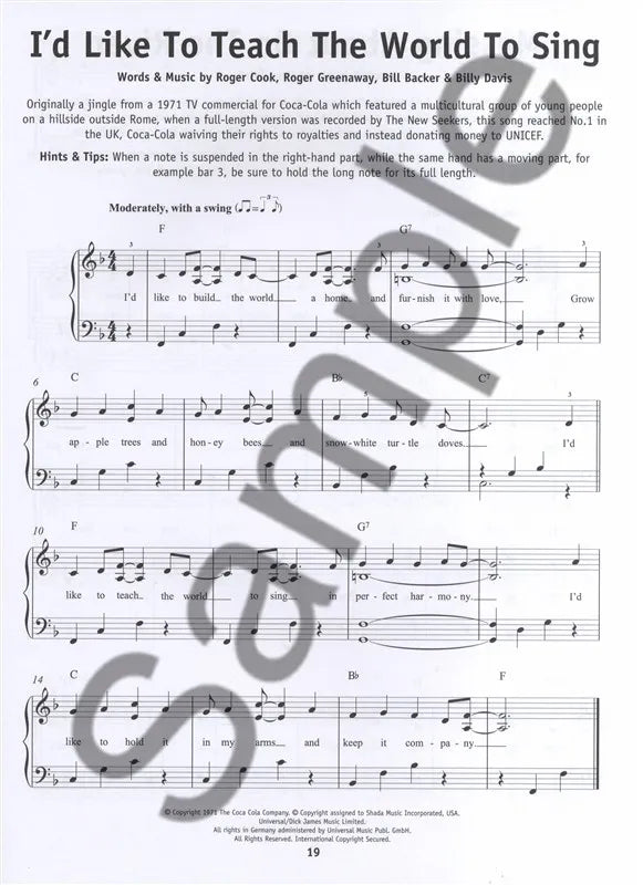 Childrens Favourites - Really Easy Piano Book - 20 Popular Childrens Songs