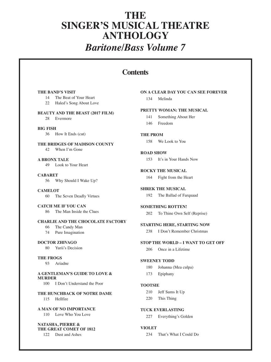 Singers Musical Theatre Anthology - Volume 7 Baritone/Bass Book