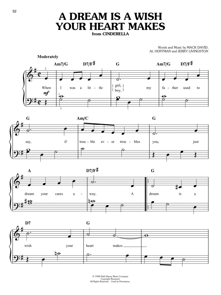 Disney Collection Easy Piano 3rd Edition Book (60 Songs)