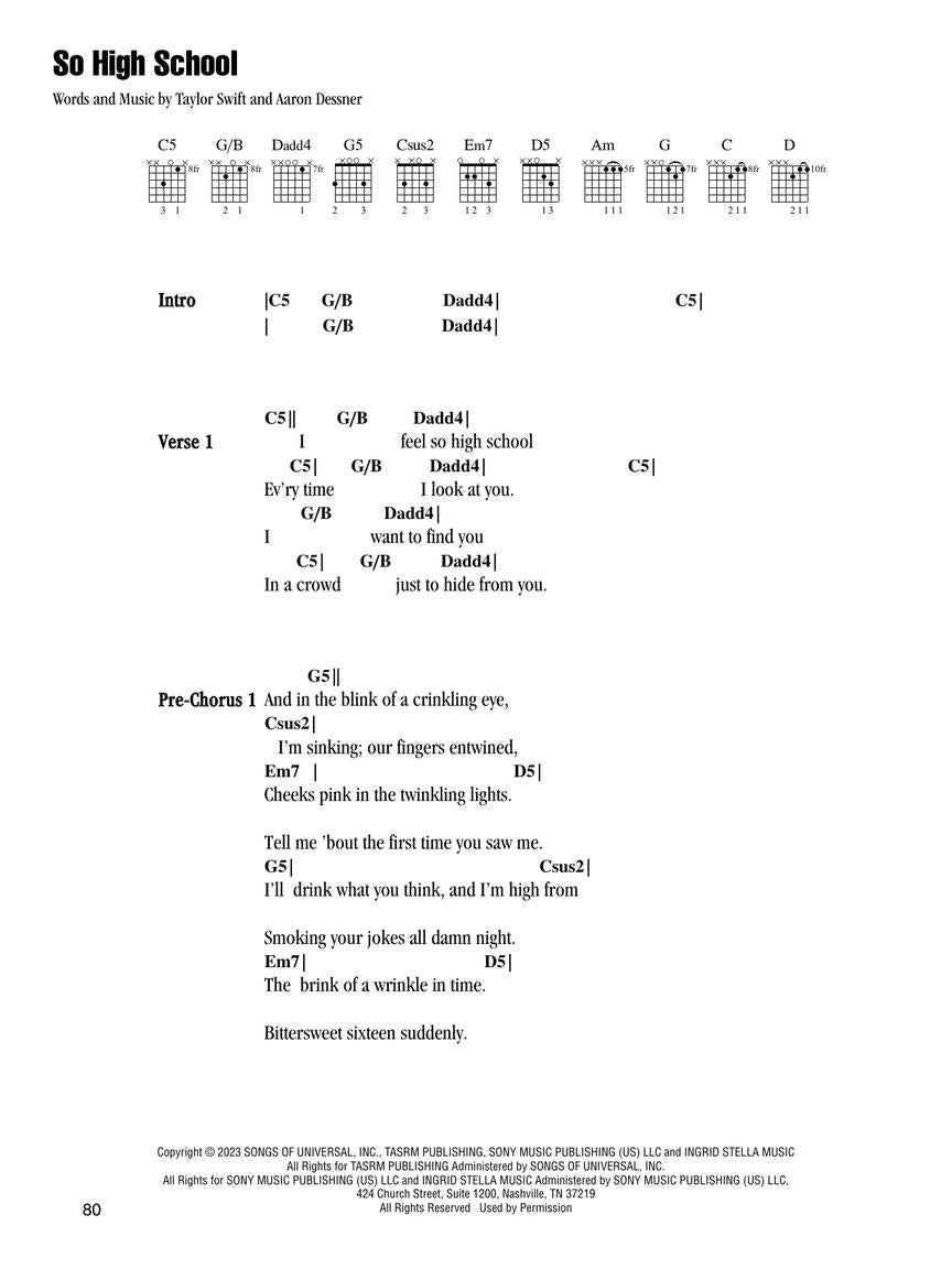 Taylor Swift - The Tortured Poets Department: Guitar & Vocal Anthology Book