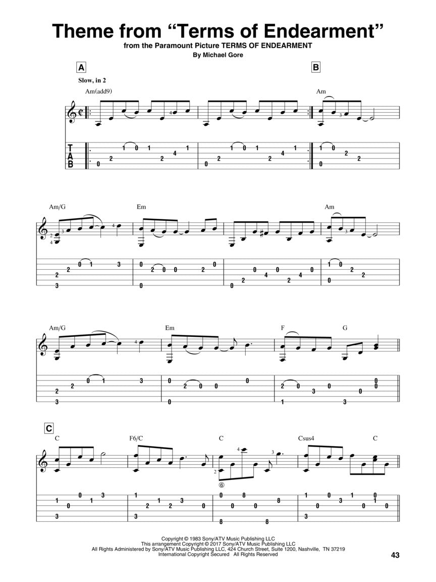 Fingerpicking Film Score Music Guitar Tab Book