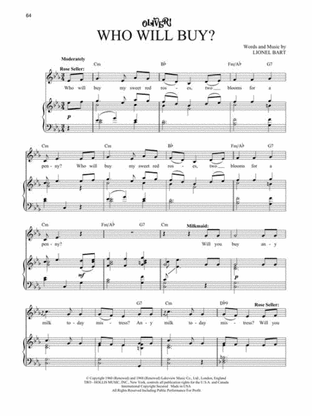 Oliver Vocal Selections PVG Rev Ed