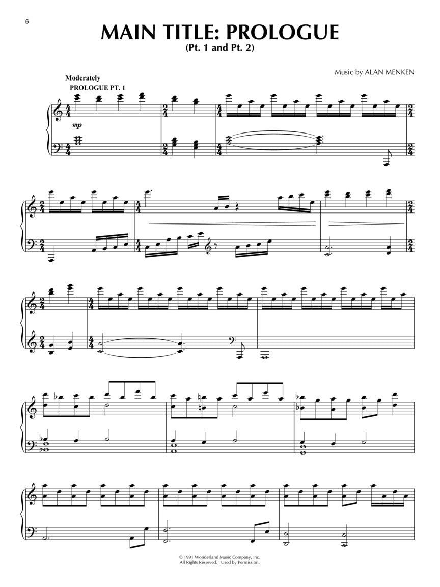 Beauty And The Beast - Piano Solo Songbook