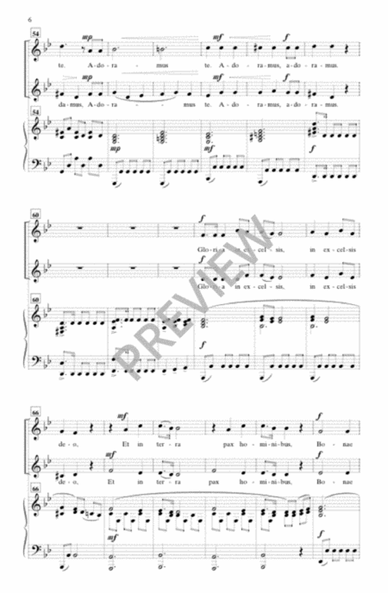 Gloria 2 Part Vocal Choral Music