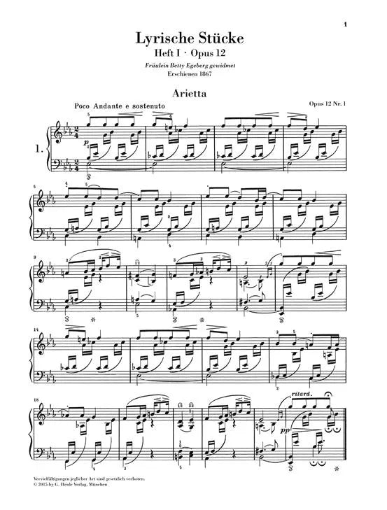 Grieg - Complete Lyric Pieces Urtext Edition Book