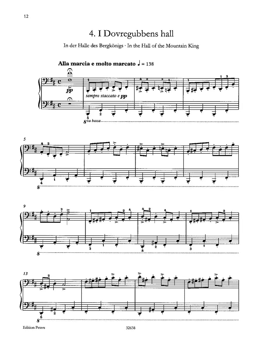 Grieg - Peer Gynt Suite No.1 Op.46 Piano Book (New Urtext Edition)