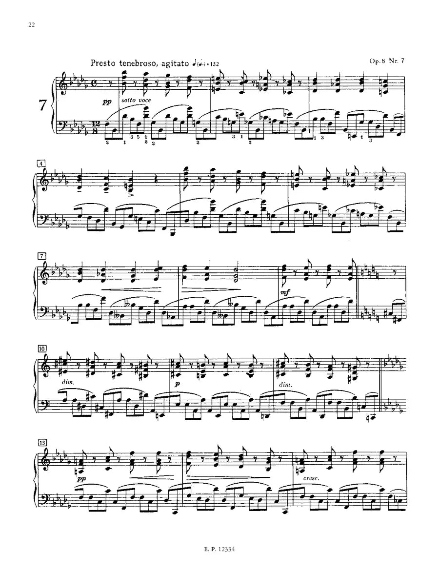Scriabin - 12 Etudes Op 8 Piano Solo Urtext Edition Book
