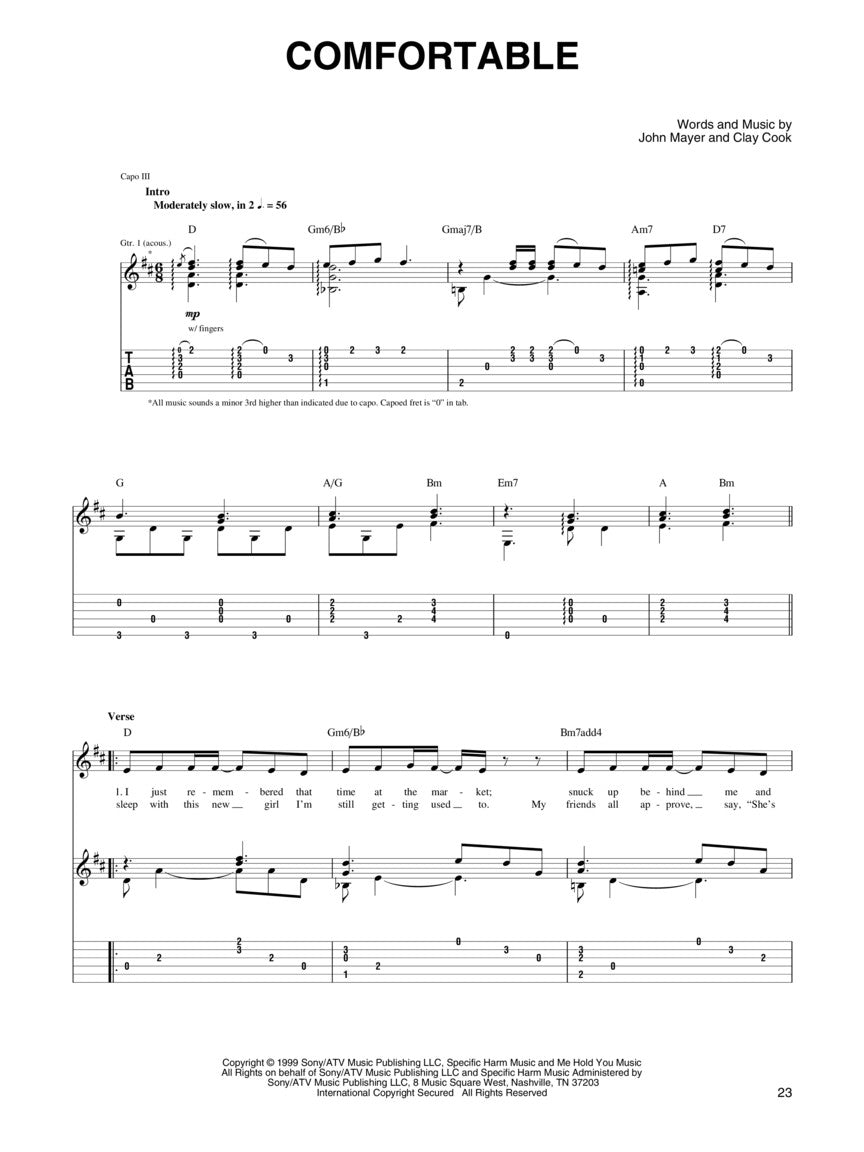 John Mayer - Anthology For Easy Guitar Volume 1 Book