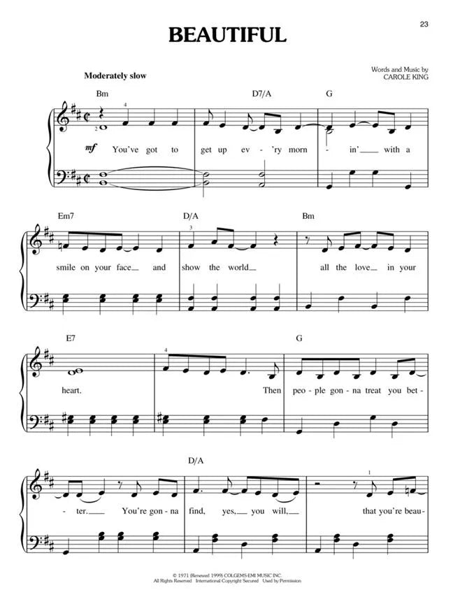 Carole King - Tapestry Easy Piano