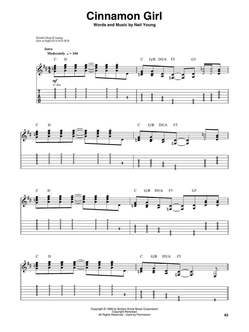 Neil Young - Deluxe Guitar Play Along Volume 21 Book/Ola