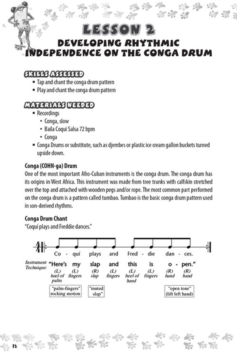 Freddie the Frog Salsa for Kids - Rhythm, Instruments and Puerto Rico Teachers Book