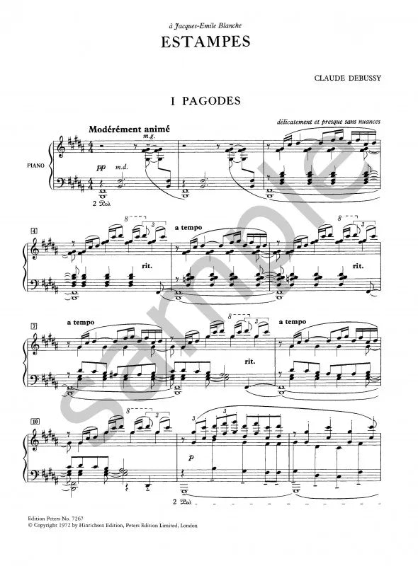 Debussy - Estampes For Solo Piano Book (Urtext Edition)