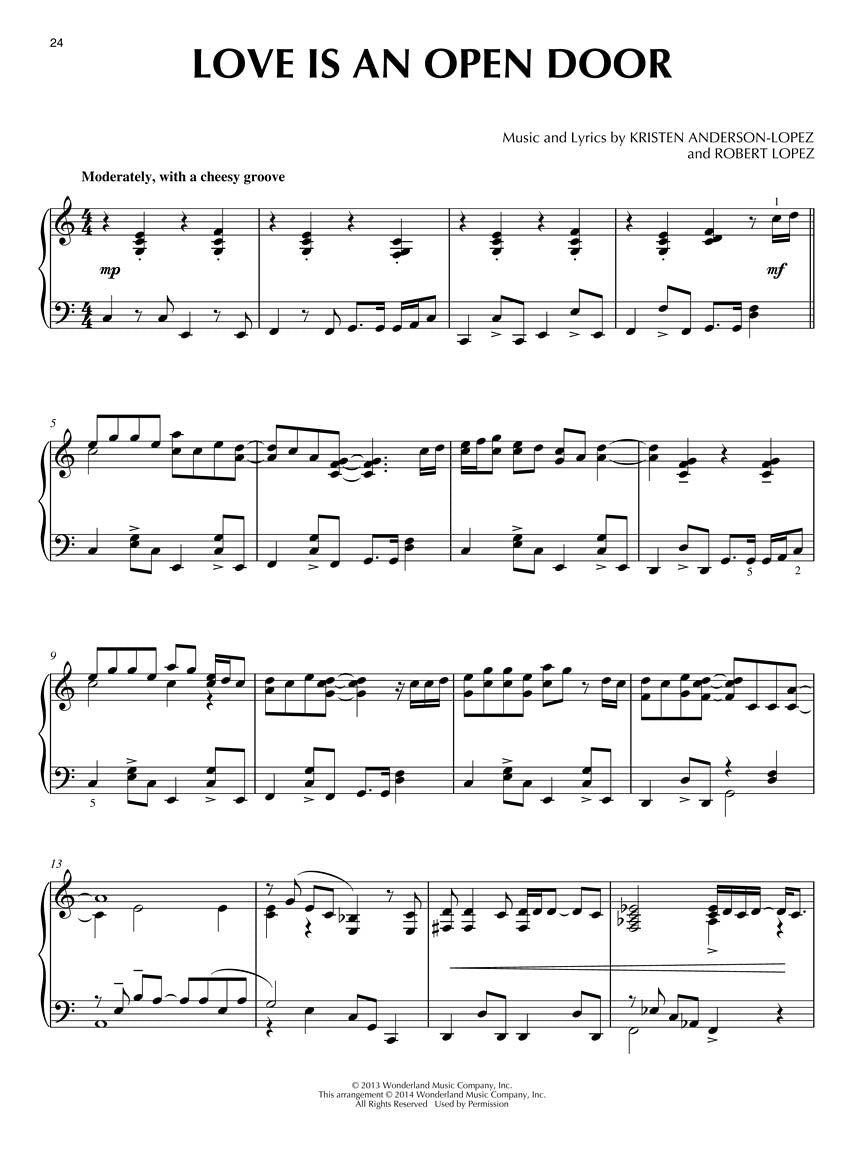 Frozen Music From The Motion Picture Piano Solo