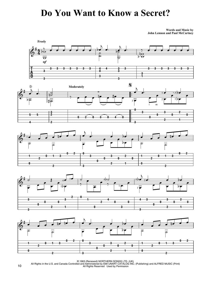 Beatles For Easy Classical Guitar Tab