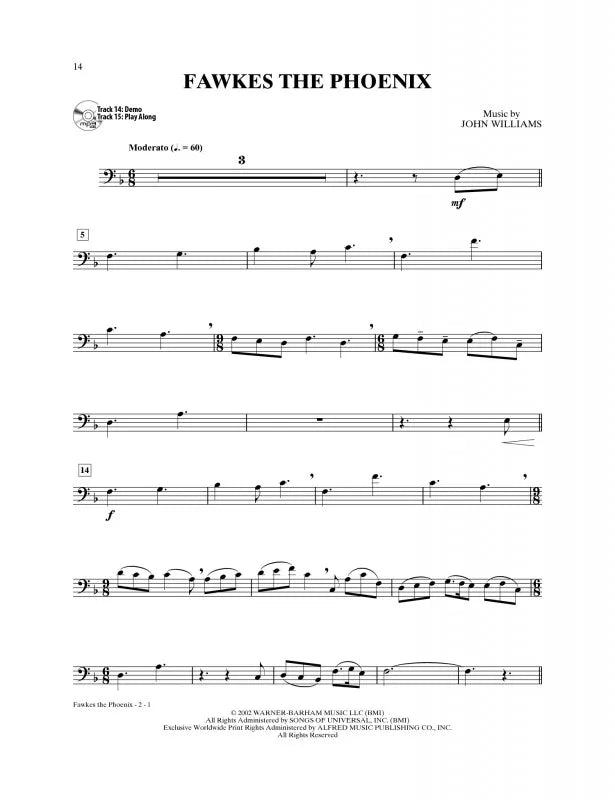 Harry Potter Instrumental Solos For Trombone Bk/Ola